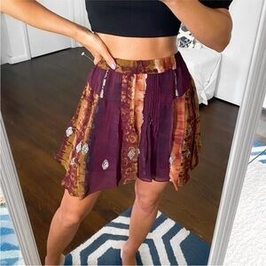 ZARA embroidered mini skirt multicolored 6895/072